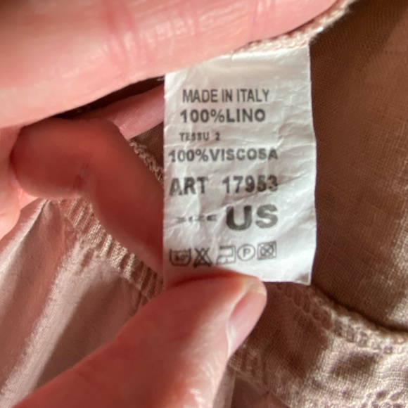 NWOT Made in Italy-Dusty Rose Linen Open Front Short Duster - Picture 6 of 10